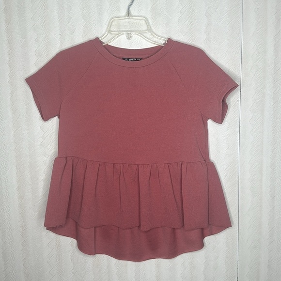 ❤️ 🆕 SHEIN Solid Raglan Sleeve Peplum Top size XS - Picture 5 of 7